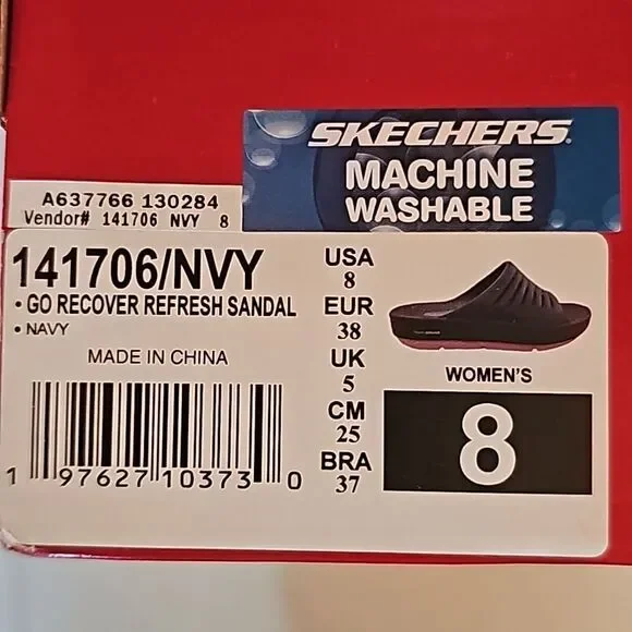 New Sketchers Go Recover Sandal in Navy, Size 8 - Picture 5 of 6